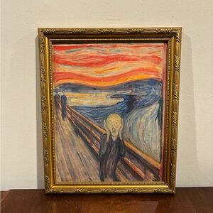 The Scream Edvard Munch Framed Print 9x11 Vintage Gold Frame Gallery Wall Art